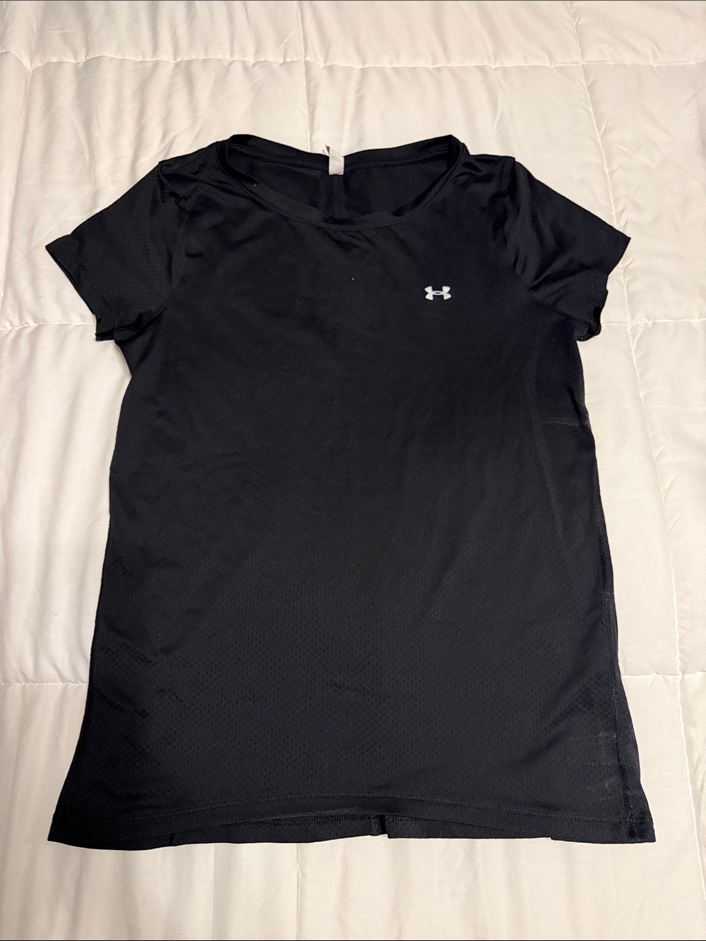 Under Armour Women's Black Short-Sleeve Training Tee with Silver Logo medium